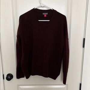 Vince Camuto Brown Crew Neck Sweater Relaxed Knit